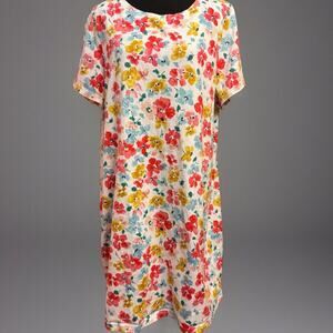 Joules Dress 20 US Womens Floral Multicolor Shirt Dress Cottagecore Coastal